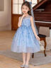 G.DUCK KIDS童裝愛(ài)莎公主裙女童連衣裙夏季2024新款兒童裙子時(shí)髦女孩生日禮物 藍(lán)色 110 建議100-110cm3-4歲 曬單實(shí)拍圖
