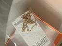 周大生【新年禮物】18k金項鏈女款玫瑰金鎖骨鏈素鏈黃金古巴鏈送女友 K黃側身項鏈-40/42.5/45cm可調節 曬單實(shí)拍圖