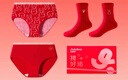 久歲伴兒童紅色內(nèi)褲襪子女童本命年三角褲棉襪中大童中筒襪短褲 405110Z 曬單實(shí)拍圖