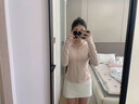 歐因運動短裙褲包臀裙半身短裙女夏高腰顯瘦半身裙無內(nèi)襯防走光a字裙 白色 M (90-110斤) 曬單實拍圖