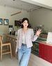 香影名媛千金小香風(fēng)短外套女2025秋季新款紫色高級感正肩開衫上衣 紫色 S 曬單實(shí)拍圖