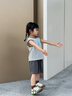 巴拉巴拉女童夏季套裝2025新款男童短袖套裝夏季嬰兒衣服薄款純棉可愛童裝 白灰色調(diào)00412 100 曬單實拍圖
