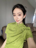 老廟翡翠耳釘女純銀陽(yáng)綠耳環(huán)綠色寶石耳飾媽媽三八婦女節(jié)禮物 翡翠 四方小圓滿耳釘 曬單實(shí)拍圖