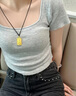 中國黃金（CHINA GOLD）黃金項鏈男女本命佛足金十二生肖吊墜蛇年結婚520禮物送老婆愛(ài)人 普賢菩薩-生肖蛇【品牌禮盒】 4.5g 曬單實(shí)拍圖