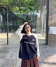 ICH MODE美式運動(dòng)插肩袖長(cháng)袖T恤女秋冬寬松衛衣上衣2024新款男 藏青拼白花灰 L 曬單實(shí)拍圖