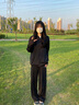 李寧運(yùn)動套裝女夏季薄款長袖冰絲防曬衣速干直筒長褲情侶款跑步兩件套 雅黑色防曬衣+速干直筒褲 S /165 (90-100斤) 曬單實拍圖
