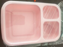 稻殼飯盒小麥秸稈餐具餐盒上班族分格便當盒 三格帶蓋方形快餐盒 隨機色一層3個 曬單實拍圖