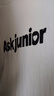 ASK JUNIOR女童短袖T恤夏裝兒童珍珠開叉蝴蝶結(jié)休閑純棉T恤 白色 160  曬單實(shí)拍圖