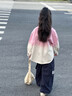 迪士尼女童漸變色襯衫春秋裝2024新款初中生襯衣外套女孩洋氣韓版上衣 粉色 130 曬單實拍圖