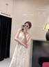 春麗珠（Chunlizhu）法式蕾絲吊帶連衣裙子女裝2025新款夏季小個子溫柔收腰氣質仙女裙 圖片色 M 曬單實拍圖