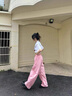 Cebrodz法國(guó) 彎刀褲子男2025年新款男生舒適速干男褲寬松舒適運(yùn)動(dòng)休閑褲 粉紅色 L 曬單實(shí)拍圖