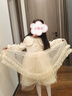 安妮優(yōu)兒女童連衣裙秋裝2025兒童蓬蓬紗公主裙洋氣女孩裙子 香檳色 120 曬單實(shí)拍圖