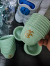 京悠雨德國品質功夫茶杯家用待客一次性品茗杯子稻殼航空硬飲水杯厚食品 【茶】字翡翠綠茶杯1袋50只 曬單實拍圖
