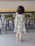 迪士尼女童吊帶連衣裙夏季2024新款兒童背心裙棉布洋氣寶寶碎花公主裙子 綠色 150 曬單實(shí)拍圖