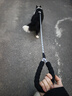 柒哦背心式狗狗牽引繩防爆沖小型犬胸背帶比熊博美遛狗繩寵物狗鏈子 黑色【防掙脫胸背+1.6米反光繩】 L【建議體重30-40斤】 曬單實拍圖
