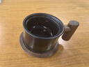 木笙玩物（MUSHENGWANWU）日式茶咖杯子玻璃輕奢創(chuàng)意泡茶杯茶水分離辦公室喝茶水杯精致帶蓋 青鈍Cup20茶咖杯【黑色】-黑胡桃 曬單實拍圖
