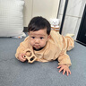 G. DUCKKIDS小黃鴨寶寶爬爬服嬰兒女寶戶(hù)外防臟爬衣兒童罩衣可外穿男爬行服連 燈芯絨連體款 卡其色 100cm 100碼 建議身高88-94cm 曬單實(shí)拍圖