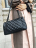 大牌高級感香奈小香兒包包女2025真皮女士菱格鏈條女包單肩斜挎包 黑色【鎢鋼穿皮鏈條】大號 曬單實(shí)拍圖