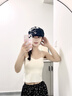CleainKorte正品外擴吊帶內(nèi)衣女帶胸墊美背小胸顯大無痕聚攏漫畫文胸外穿背心 【短款】白色 M （70C杯/75A/75B） 曬單實拍圖