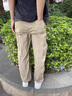 歌樸偉夏季冰絲褲子男工裝休閑褲男褲速干褲寬松直筒褲百搭時(shí)尚闊腿長(cháng)褲 黑色+卡其 （倆件裝） L 曬單實(shí)拍圖
