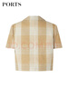 PORTS寶姿商場(chǎng)同款春夏新款女裝“Crop Top格紋短西裝”LD8J086PFD122 亞麻淺金混色 XS (2) 曬單實(shí)拍圖