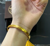 BUKKEHAVE貓眼金包銀手鐲女款不掉色拉絲實(shí)心不掉人節(jié)禮物送女友老婆 貓眼手鐲54圈口(包金1.5克) 曬單實(shí)拍圖
