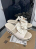 啄木鳥(niǎo)品牌坡跟拖鞋女外穿2025夏季新款女鞋時(shí)尚高跟女士涼鞋女款涼拖鞋 米色 37 曬單實(shí)拍圖