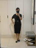 恩若凡置業(yè)顧問春夏季工作服套裝職業(yè)女夏前臺接待工作裝美容師高端會所 藏青色職業(yè)連衣裙_工廠直銷 L 曬單實拍圖