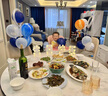 TaTanice生日?qǐng)鼍安贾米里h氣球生日裝飾兒童男孩女孩寶寶房間周歲背景裝扮 宇航員套裝+生日快樂(lè)LED燈 曬單實(shí)拍圖