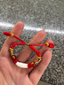 五臺山寶寶防驚嚇手鏈兒童生肖護身符嬰兒朱砂紅繩壓驚手串黑狗牙 生肖兔【寶寶壓驚款】 曬單實(shí)拍圖