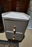 拾家（HOME COLLECTOR）現代輕奢極簡(jiǎn)約小戶(hù)型主臥室實(shí)木床頭柜迷你窄床邊柜巖板收納燈柜 米杏色-30*40*52cm 整裝 曬單實(shí)拍圖