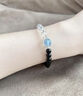 GATMEET黑曜石白水晶海藍(lán)寶手串女款天然水晶補(bǔ)水護(hù)身符招財(cái)轉(zhuǎn)運(yùn)珠手鏈男 黑曜石白水晶【海藍(lán)寶頂珠】6mm 手圍14cm 曬單實(shí)拍圖
