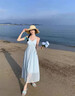 爾山集法式無(wú)袖吊帶連衣裙子女夏季高級(jí)感海邊度假沙灘三亞氣質(zhì)長(zhǎng)裙 【藍(lán)色】M（90-110斤） 曬單實(shí)拍圖