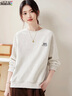 品彩（PinCai）衛(wèi)衣女可愛小企鵝刺繡衛(wèi)衣圓領(lǐng)百搭休閑長袖上衣P143W1032 曬單實拍圖