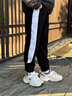 Skechers斯凱奇童裝春秋女童褲子束腳撞色長褲舒適兒童純棉運動褲L324G016 淡花灰/04A6 160 曬單實拍圖