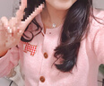 南木熊毛衣粉色外套女春夏新款針織開衫韓系甜美減齡毛衣短款上衣外搭 粉色M碼【85-110】 曬單實(shí)拍圖