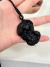 中國黃金CHINA GOLD貔貅項鏈男士黑瑪瑙黑曜石吊墜情人父親節(jié)禮物送男友老公生日 六字真言貔貅黑耀石項鏈 曬單實拍圖