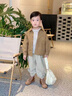 G.DUCKKIDS小黃鴨男童春裝套裝2025新款帥氣兒童春秋季外套兩件套男寶寶韓版 咖色 100cm 曬單實(shí)拍圖