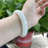 玉旺軒天然新疆和田玉手鐲羊脂玉白玉手鐲正品白玉手鐲女款旺夫真玉鐲子 和田玉手鐲+國檢證書(shū)+禮盒 55mm 曬單實(shí)拍圖