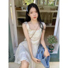 PMOG夏季白月光小清新氣質(zhì)甜美溫柔風(fēng)吊帶連衣裙女修身顯瘦純色裙子 圖片色 L 曬單實(shí)拍圖