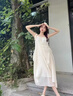 FSHE夏季甜美2025新款顯瘦時(shí)尚溫柔風(fēng)米白色中長(cháng)款吊帶連衣裙女裝chic 圖片色 L _建議101-120斤 曬單實(shí)拍圖