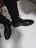 多菲尼森西裝皮鞋增高男款春季英倫風(fēng)商務(wù)正裝學(xué)生休閑軟底防水黑色 黑色 （增高款） 40 曬單實(shí)拍圖