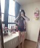 蝶嬌諾（DIEJIAONUO）連衣裙子女裝2025年春夏季新款韓系氛圍感純欲風(fēng)甜辣妹穿搭女套裝 假兩件上衣+裙子 S 曬單實(shí)拍圖