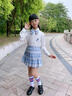 女童套裝兒童學(xué)院風(fēng)jk制服連衣裙夏裝百褶裙童裝夏天大童夏季裙子 玉桂狗鳶尾蘭+【贈送白中筒襪】 160cm 曬單實(shí)拍圖