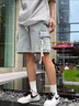 凰梡工裝牛仔短褲男士夏季薄款潮牌休閑中褲男生寬松大碼五分褲子男款 淺藍色 XL 曬單實拍圖