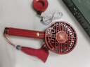 京厽手持小風(fēng)扇小型電風(fēng)扇便攜式隨身USB充電款迷你戶(hù)外網(wǎng)紅手拿小電扇國潮復古古風(fēng)故宮國風(fēng)中國風(fēng)宮 國潮款三檔風(fēng)力送底座+流蘇暗夜綠 0mAh 曬單實(shí)拍圖