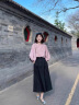 春麗珠（Chunlizhu）連衣裙2025春夏新款穿搭套裝女韓版圓領(lǐng)長(zhǎng)袖襯衫高腰半身裙兩件套 粉色襯衫+半身裙 M 曬單實(shí)拍圖