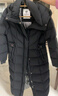 坦博爾鵝絨服女長款連帽收腰顯瘦加厚保暖女士羽絨服550890D能量黑165 曬單實拍圖