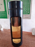 煦凜【日本】高端水杯雙層玻璃杯泡茶杯茶水分離茶杯商務(wù)玻璃杯帶蓋高【高雅黑420ML】顯溫茶倉便攜高硼硅玻璃杯耐高溫防摔 曬單實(shí)拍圖