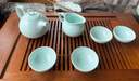 華光國(guó)瓷 華青瓷骨瓷茶具一茶壺四茶杯一公道杯 青之云 功夫茶具 6頭禮盒裝 曬單實(shí)拍圖